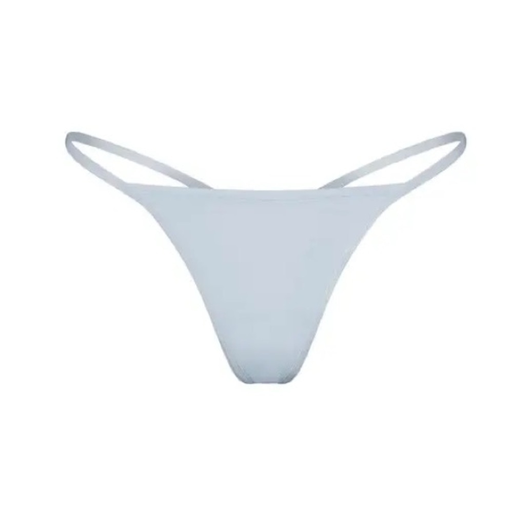 Skims Cotton Logo T String Thong - Frost Size 4X